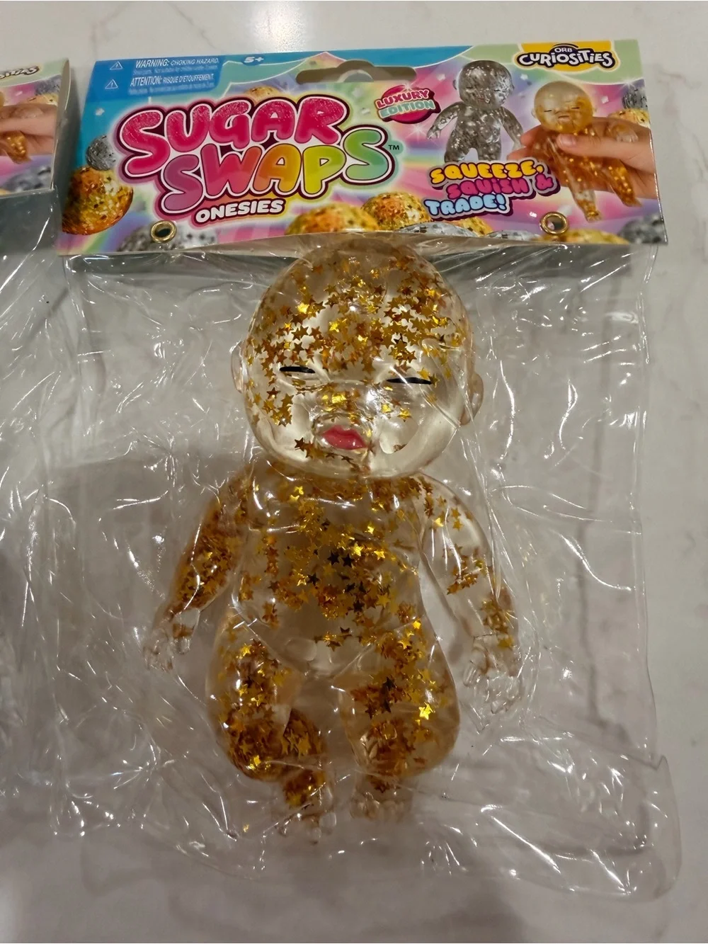 Onesies Glitter Star Baby Doll - Gold and Silver